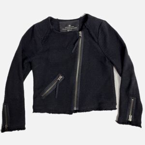CHARLOTTE ESKILDSEN blazer Signature Elsie black boucle moto zip jacket M